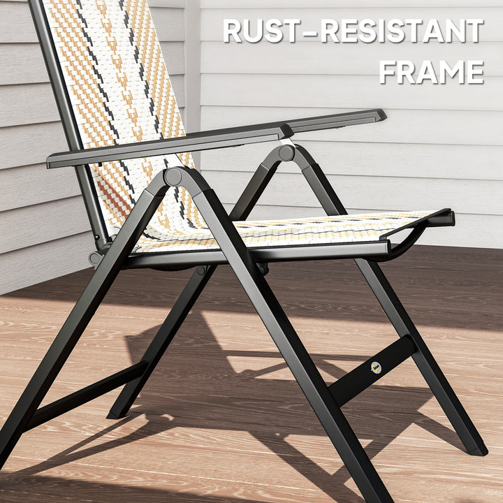 Rattan Reclining Garden Chairs - Orange