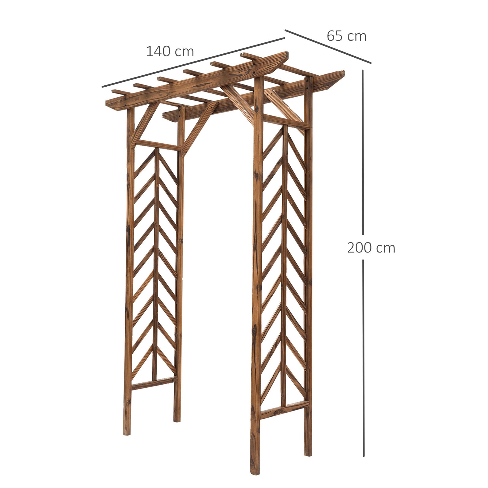 Wooden Garden Arbor, Arch Trellis with Classic Countryside Style, Perg