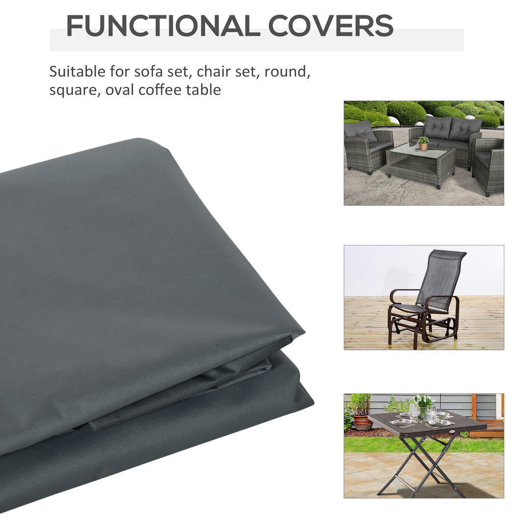 MCL Rectangular Patio Furniture Cover for Chairs Water UV Resistant Protection 600D Oxford Fabric Rattan Lounge Clean Cover, 200 x 86 x 82cm