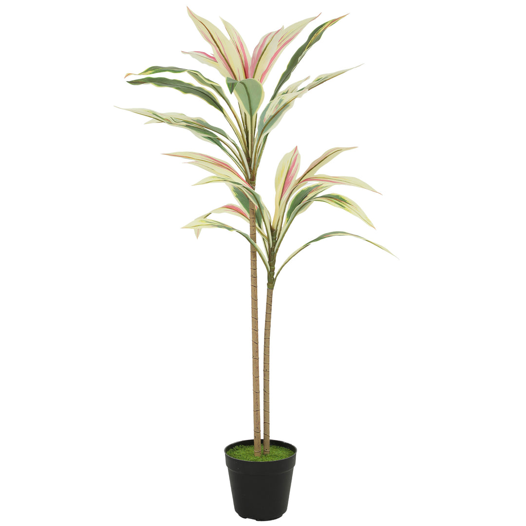 90 cm Artificial Cordyline Tree in Moss Effect Pot, Realistic PEVA Fau
