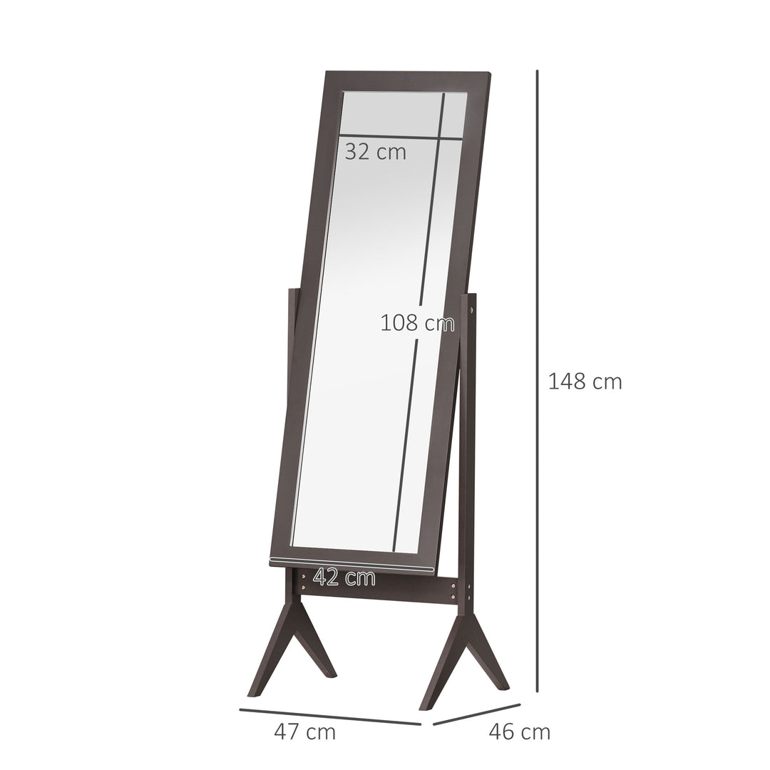 MCL Full Length Mirror, Freestanding Adjustable Angle Dressing Mirror for Bedroom, Living Room, 148 x 47 cm, Brown