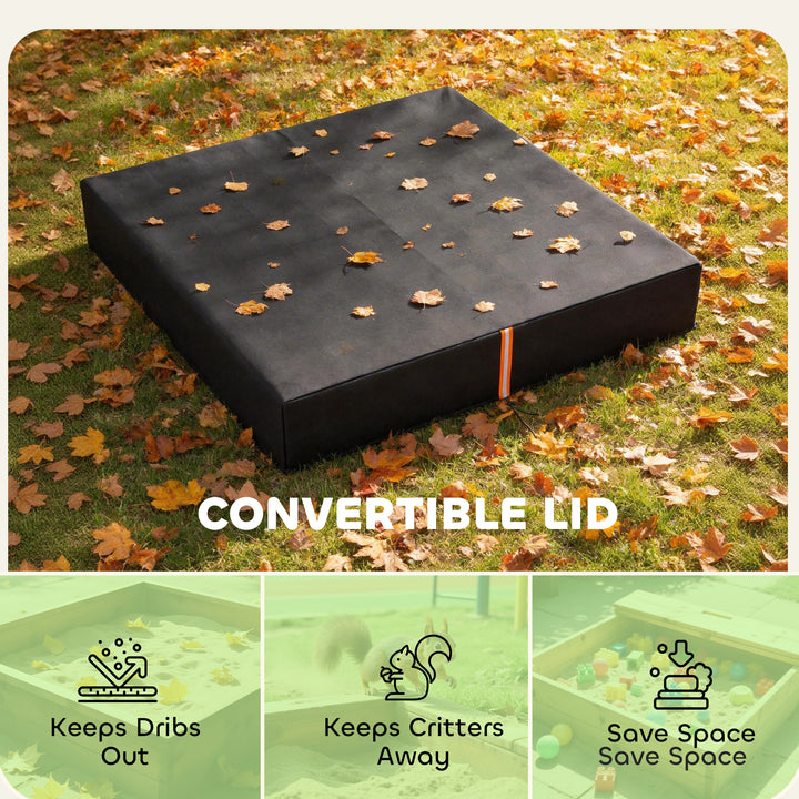 Sandbox Cover, Square Sandpit Cover Waterproof Dustproof UV Protection