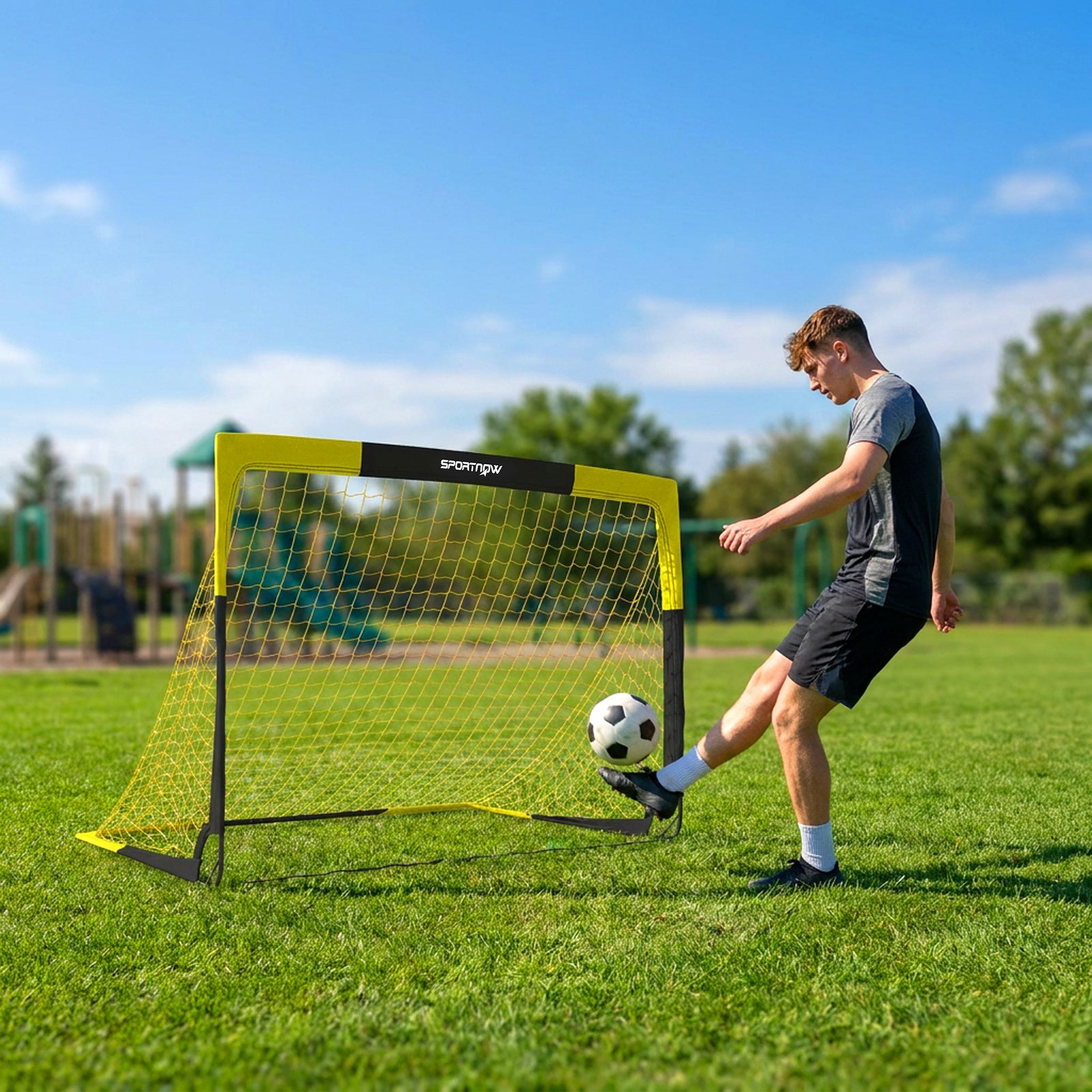 Pop Up Football Goal, Portable Folding Football Net with Carry Bag, 4 