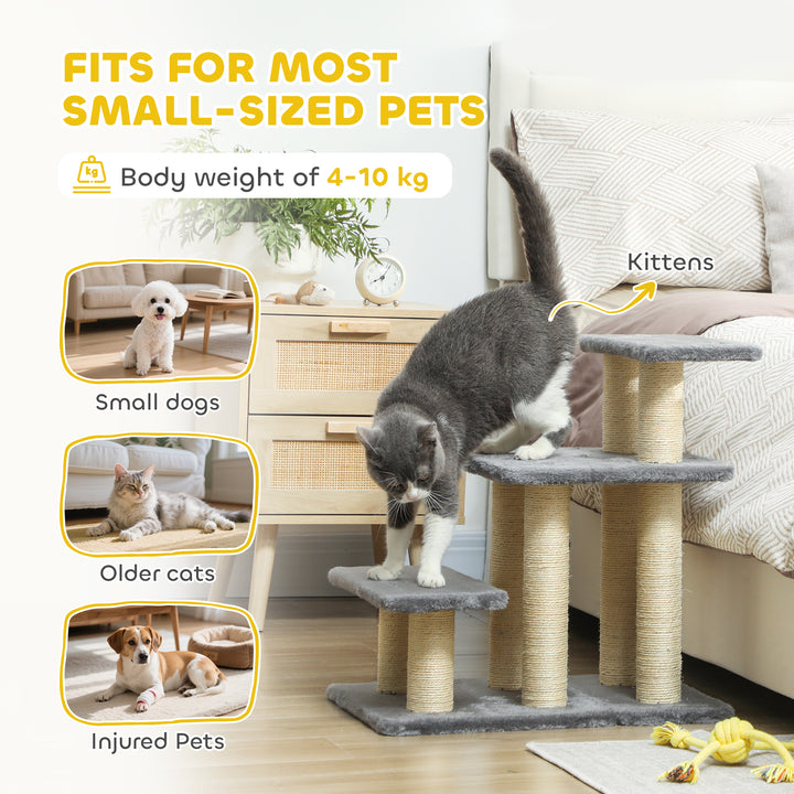 Dog Steps for Bed, 3 Step Adjustable Pet Stairs for Sofa with 6 Sisal 
