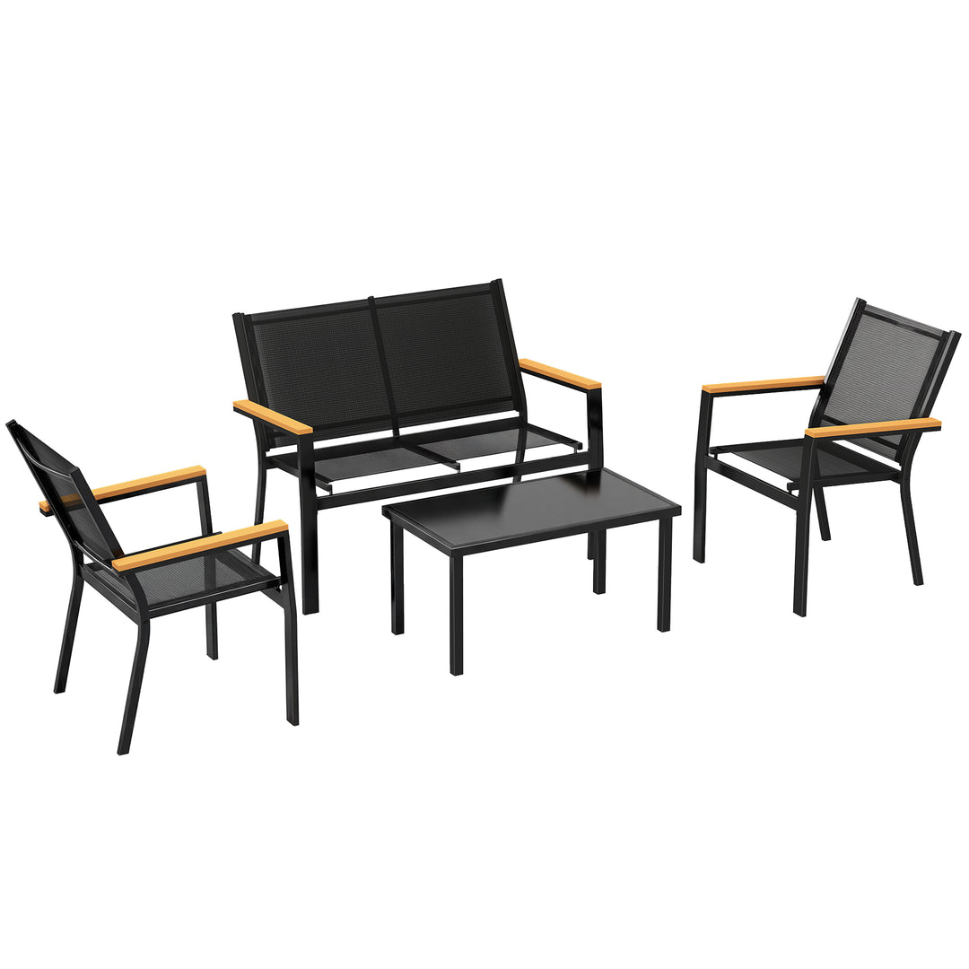 Outdoor Sofa 4 Seater Garden Sofa Set with Loveseat 2 Chairs and Coffe
