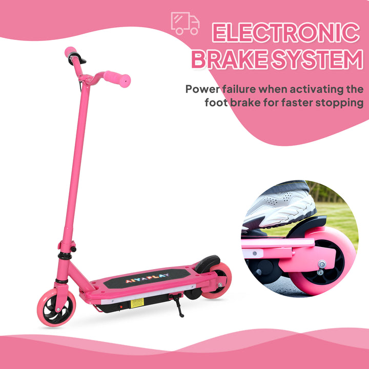 Electric Scooter for Ages 6-14, with Colourful Light and Electric Brake, Electric Scooter E Scooter, Up to 10 KM/H & 8 KM, Pink