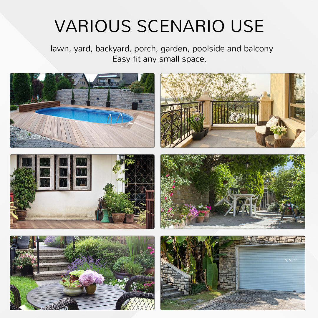 MCL Folding Rattan Garden Dining Table, 68 cm Round Rattan Garden Table with Water Ripple Tempered Glass Top, Wicker Edging  and Steel Frame for Outdoor, Patio, Brown