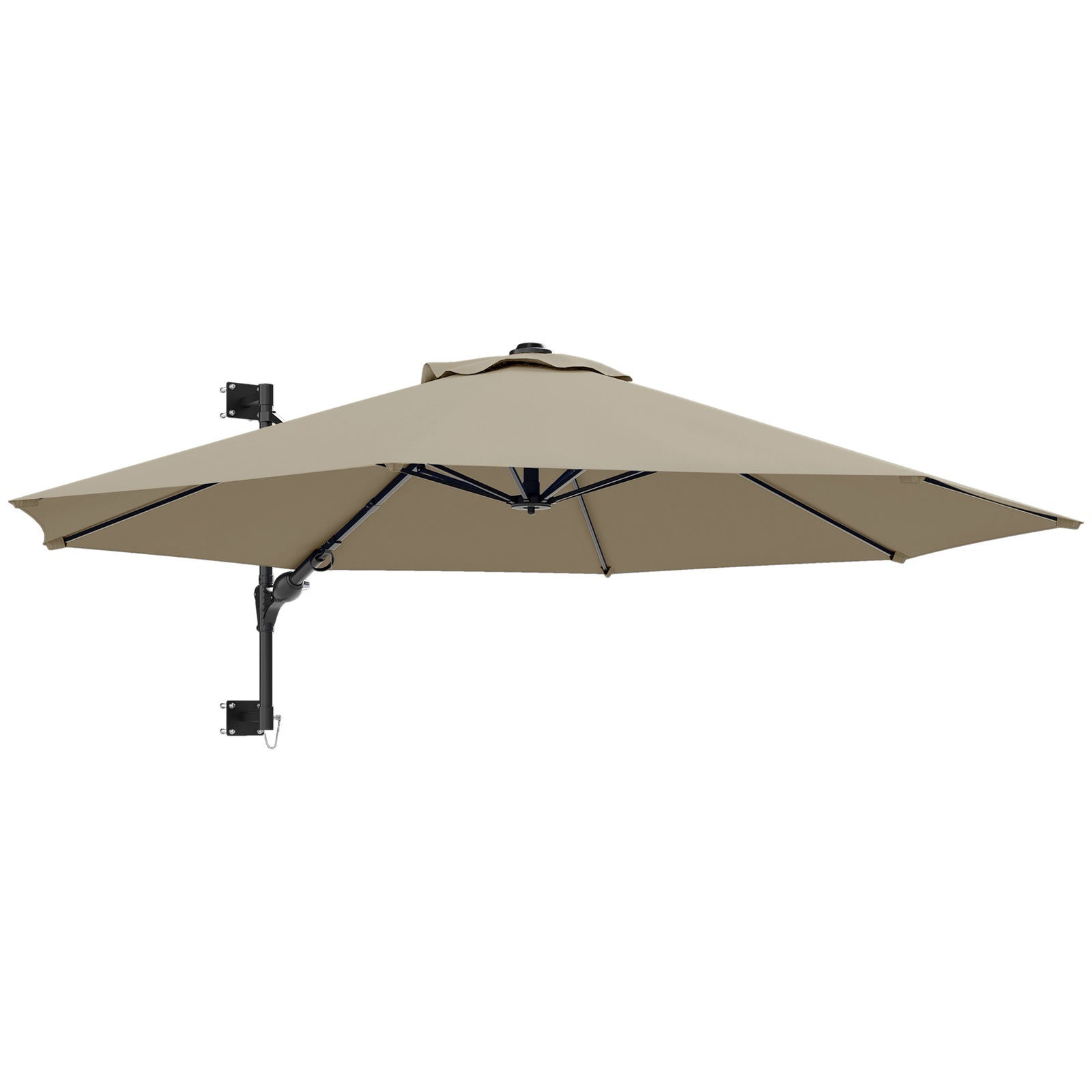 3(m) Wall-Mounted Parasol Shade, with Handle - Khaki