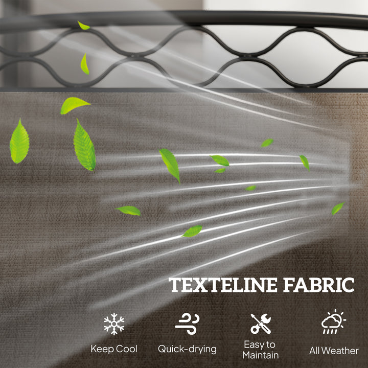 MCL Double Outdoor Glider Chair, 2 Seater Patio Rocking Chairs, Swing Bench with Tempered Glass Table, Breathable Mesh Fabric for Backyard, Garden, Porch, Brown