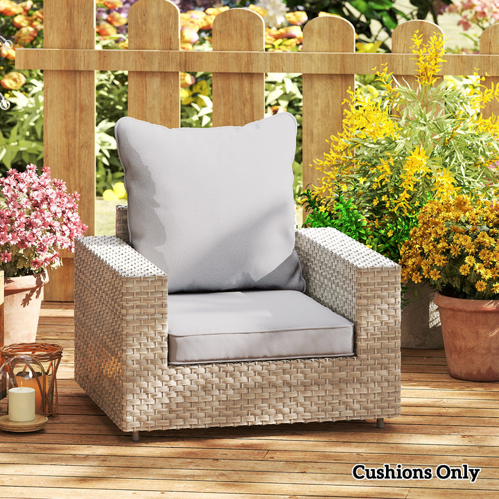 Seat and Back Padded Cushion Set, CUSHION ONLY - Light Grey