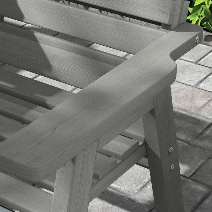 Fir Wood Convertible 2 to 3 Seater Outdoor Garden Bench Grey