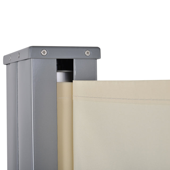 MCL 6 x 1.6 M Double Canopy Pull-Out Side Awning Sun Rain Outdoor Protection w/ Steel Frame Retractable Garden Privacy Home Commercial Beige