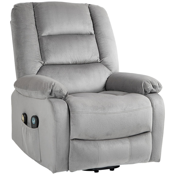 HOMCOM Electric Riser and Recliner Chair with Vibration Massage, Heat, Side Pocket, Grey