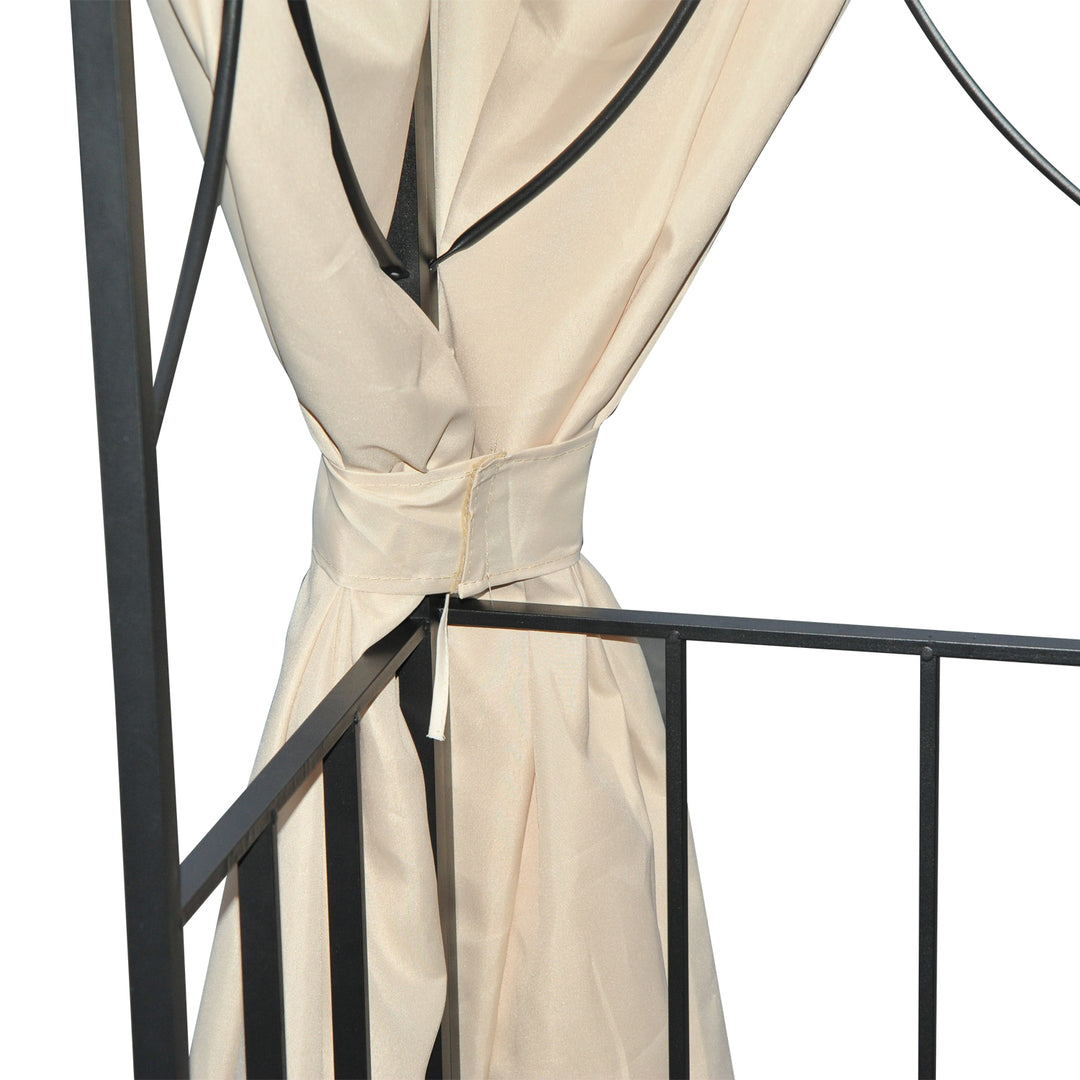 MCL 3 x 3 m Garden Gazebo Double Roof Marquee Patio Wedding Party Tent Canopy Shelter with Sidewalls, (Beige)