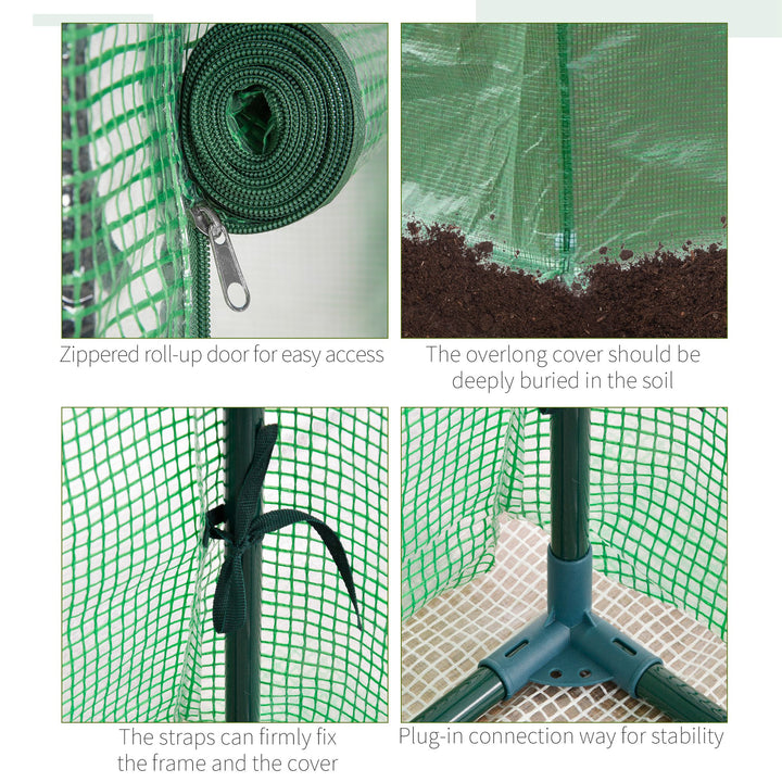 Outsunny 100 x 50 x 150cm Greenhouse Steel Frame PE Cover with Roll