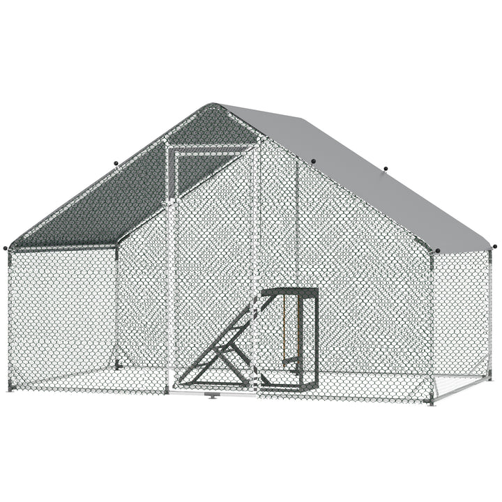 PawHut Outdoor Chicken Run with Activity Shelf, Weatherproof Cover, Spacious Design, 3 x 2 x 2m | Aosom UK