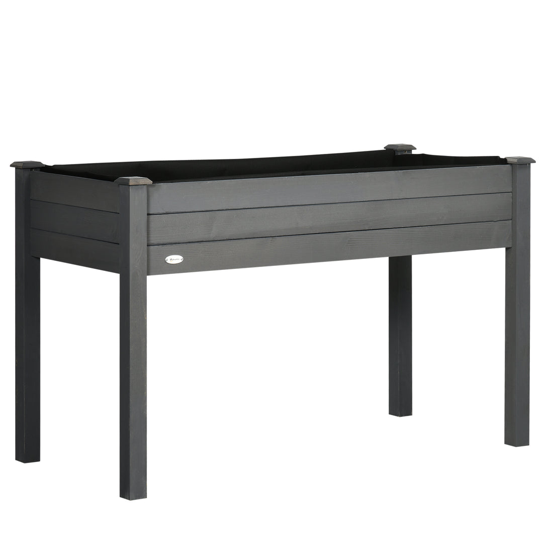Raised Bed for Garden, Wooden Elevated Planter Box with Bed Liner, for