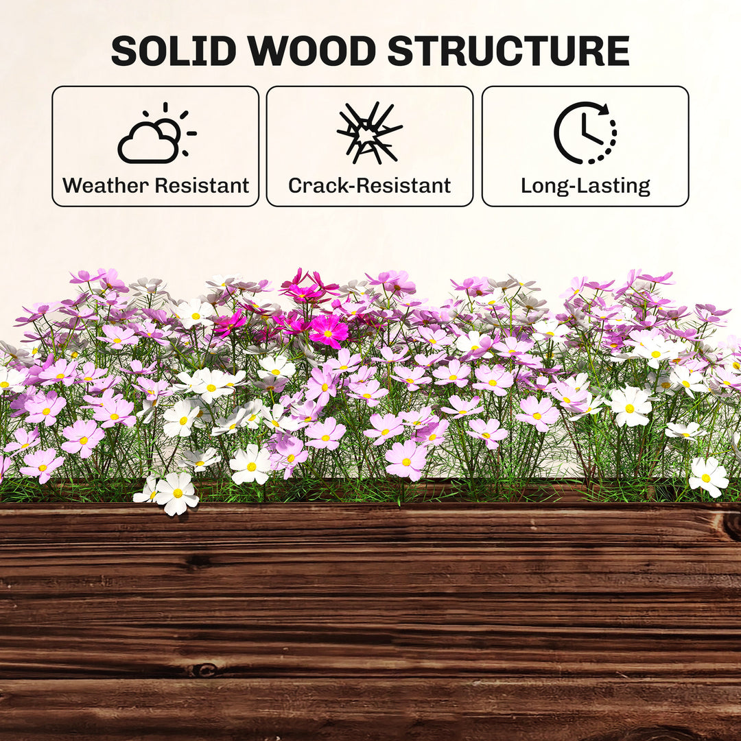 3-Tier Wooden Raised Planter, Raised Garden Bed on Legs with Drainage 