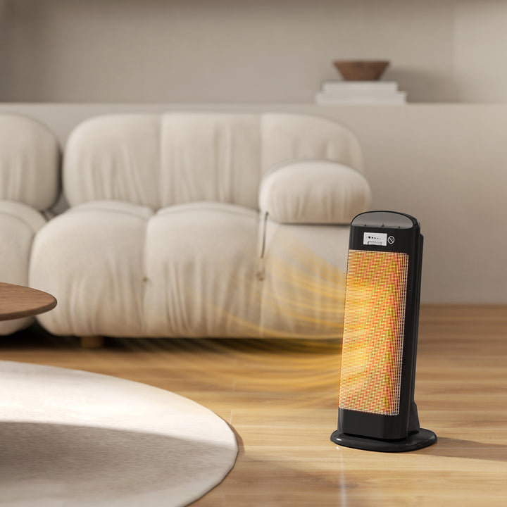 MCL Ceramic Space Heater, 2000W Fan Electric Heater with 4 Modes, Adjustable Thermostat, 55° Oscillation, Tip-Over and Overheat Protection for Bedroom, Home Office, Black