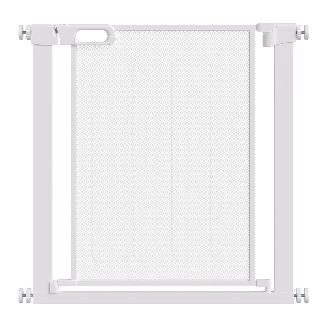 Pet Safety Gate, for Doorways, Staircases, Hallways, with 75-82cm Adjustable Width - White