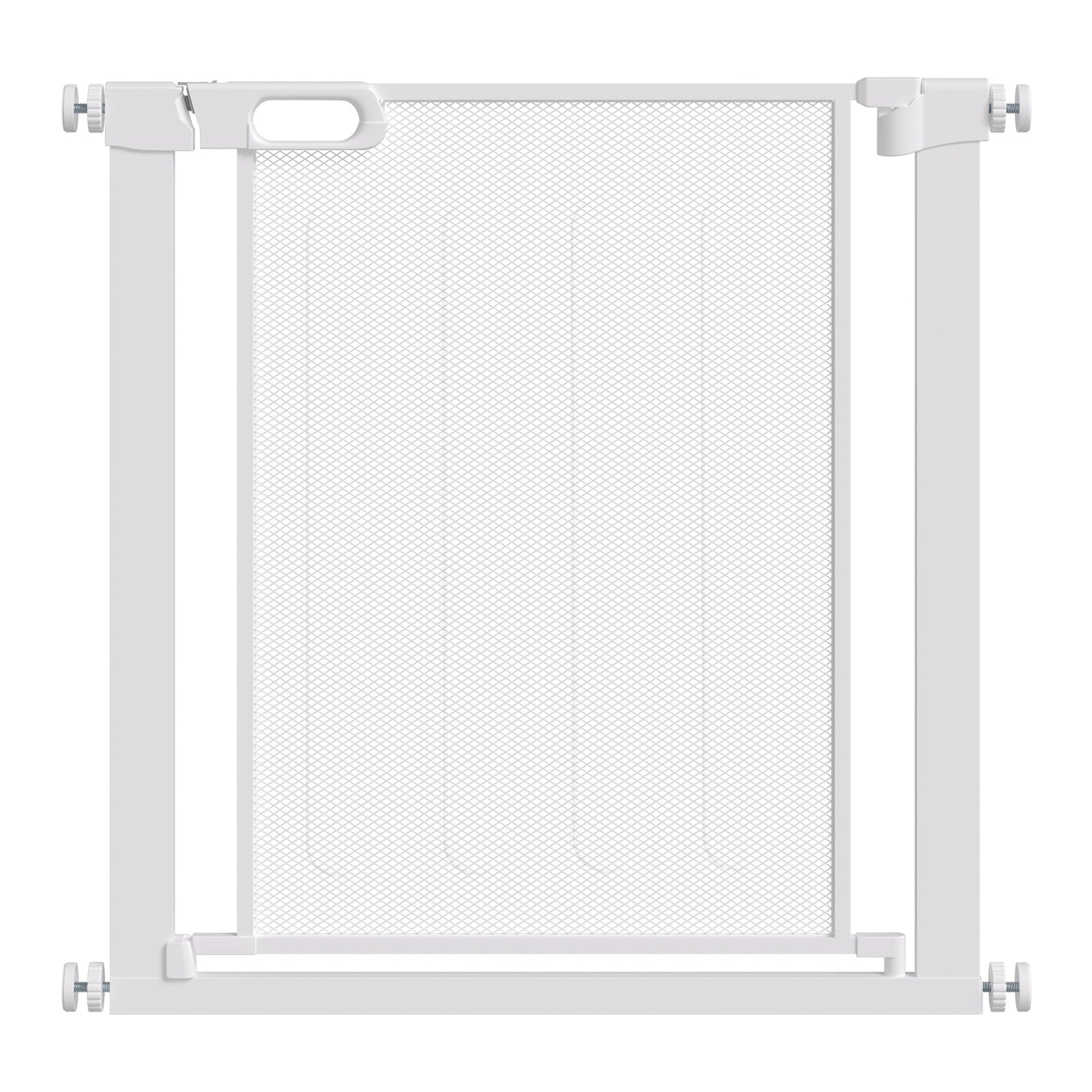 Pet Safety Gate, for Doorways, Staircases, Hallways, with 75-82cm Adjustable Width - White