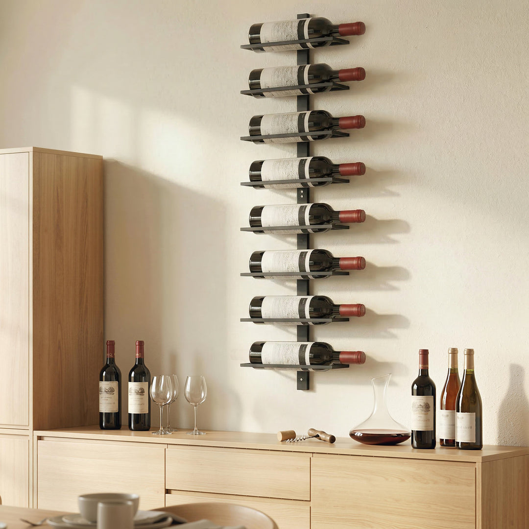 Wall Mounted Wine Rack, 8 Tier Metal Wine Display Rack, Storage Holder