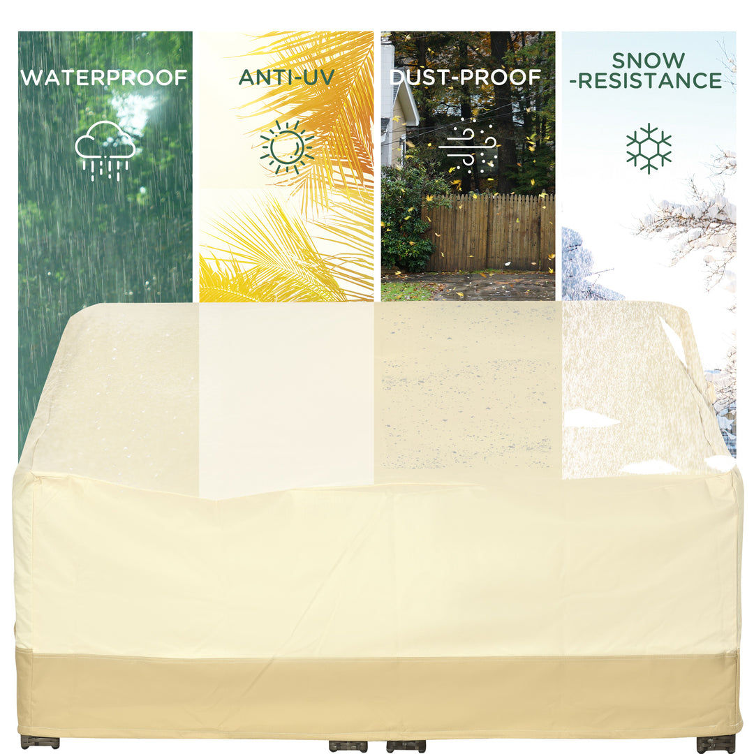 MCL 600D Oxford Cloth Furniture Cover 3 Seat Rattan Chair Protector Large Garden Patio Outdoor Waterproof L152 x W87 x H58-79cm