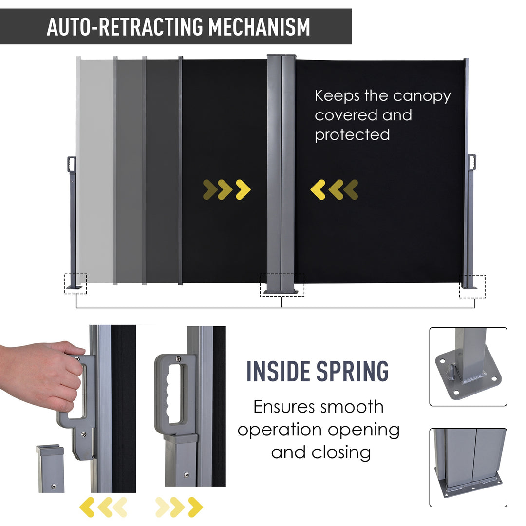 Outsunny Steel Frame Retractable Double