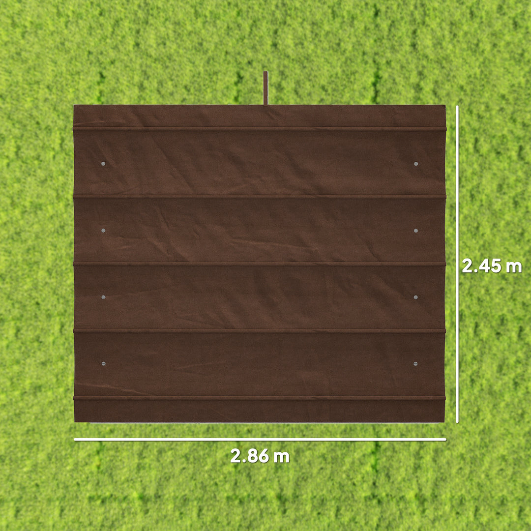 Pergola Cover Roof, 2.86 x 2.45 m Retractable Sun Shade Top for 3 x 2m
