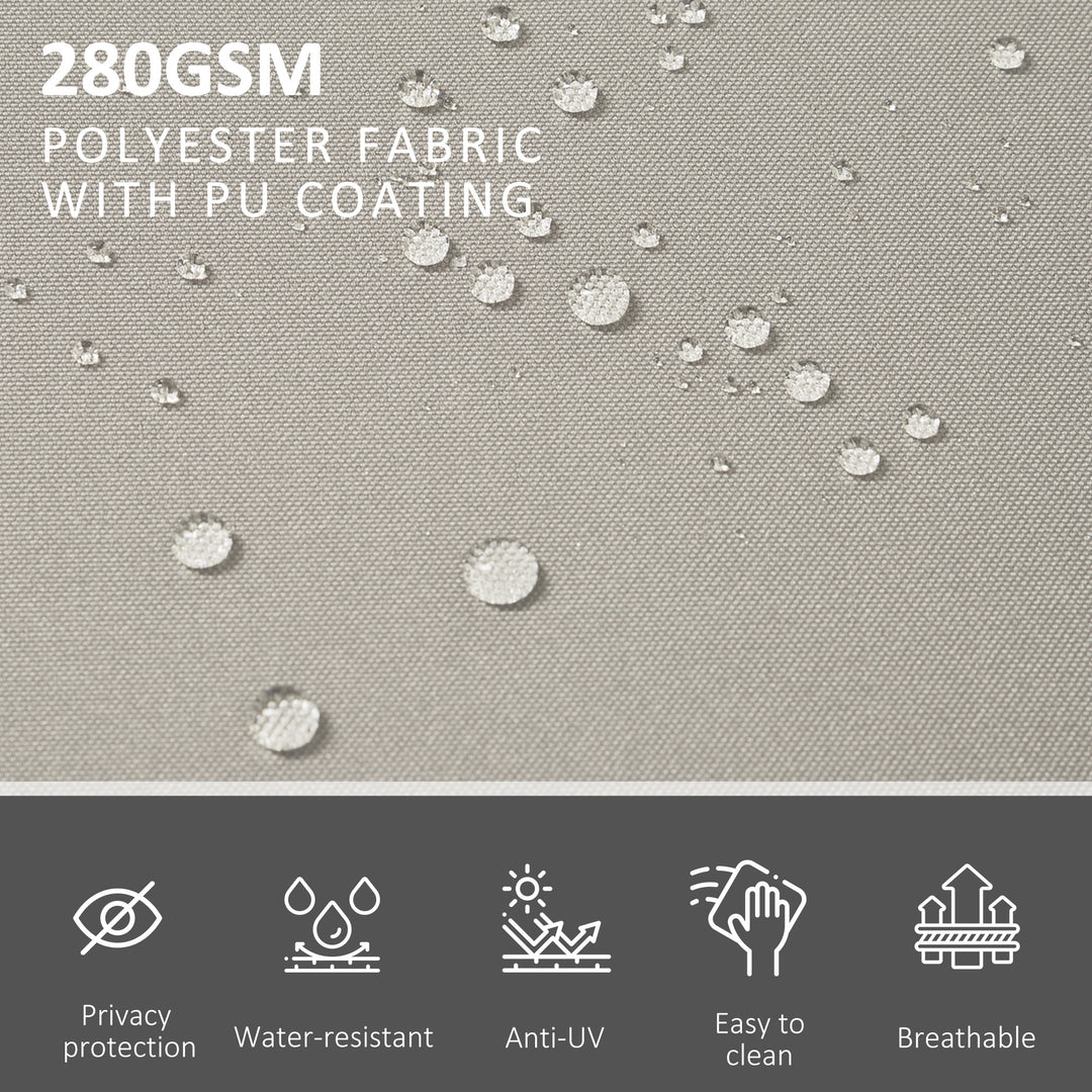 MCL 6 x 1.6 M Double Canopy Pull-Out Side Awning Sun Rain Outdoor Protection w/ Steel Frame Retractable Garden Privacy Home Commercial Beige