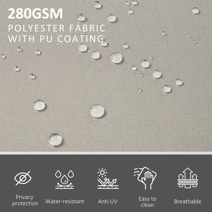 MCL 6 x 1.6 M Double Canopy Pull-Out Side Awning Sun Rain Outdoor Protection w/ Steel Frame Retractable Garden Privacy Home Commercial Beige