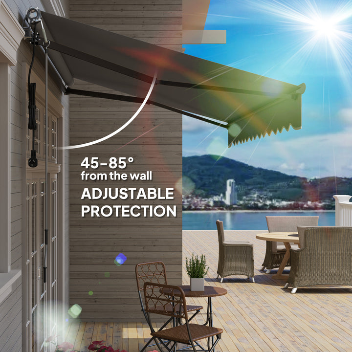 3.5 x 3m Electric/Manual Awning, with Remote - Dark Grey