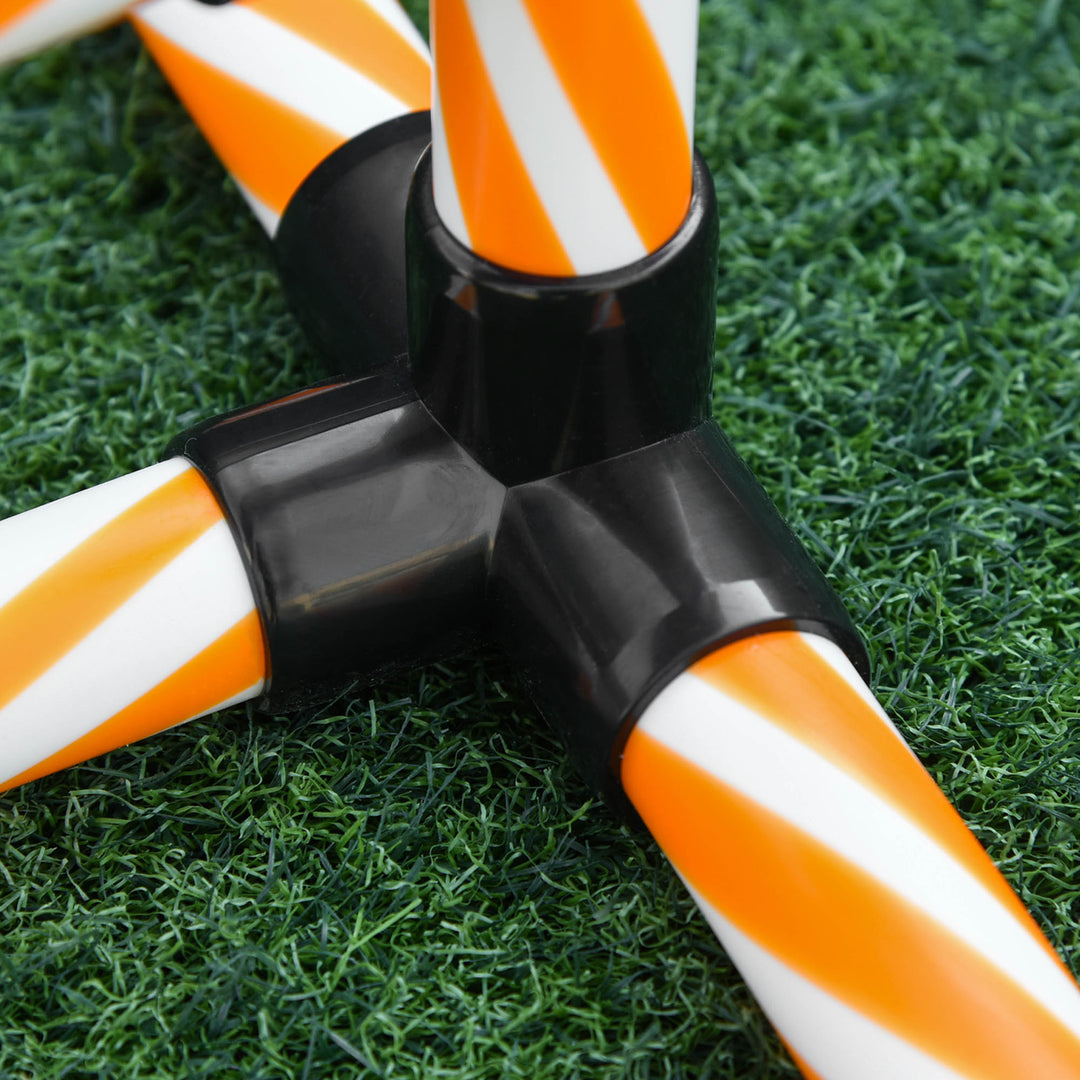 Dog Agility Equipment Pet Outdoor Training Play Run Obstacle w/ 6 Weaves Poles Whistle Carrying Bag