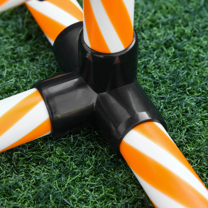 Dog Agility Equipment Pet Outdoor Training Play Run Obstacle w/ 6 Weaves Poles Whistle Carrying Bag
