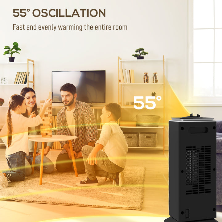 MCL 2000W Ceramic Electric Heater with Fan, Oscillation - Black