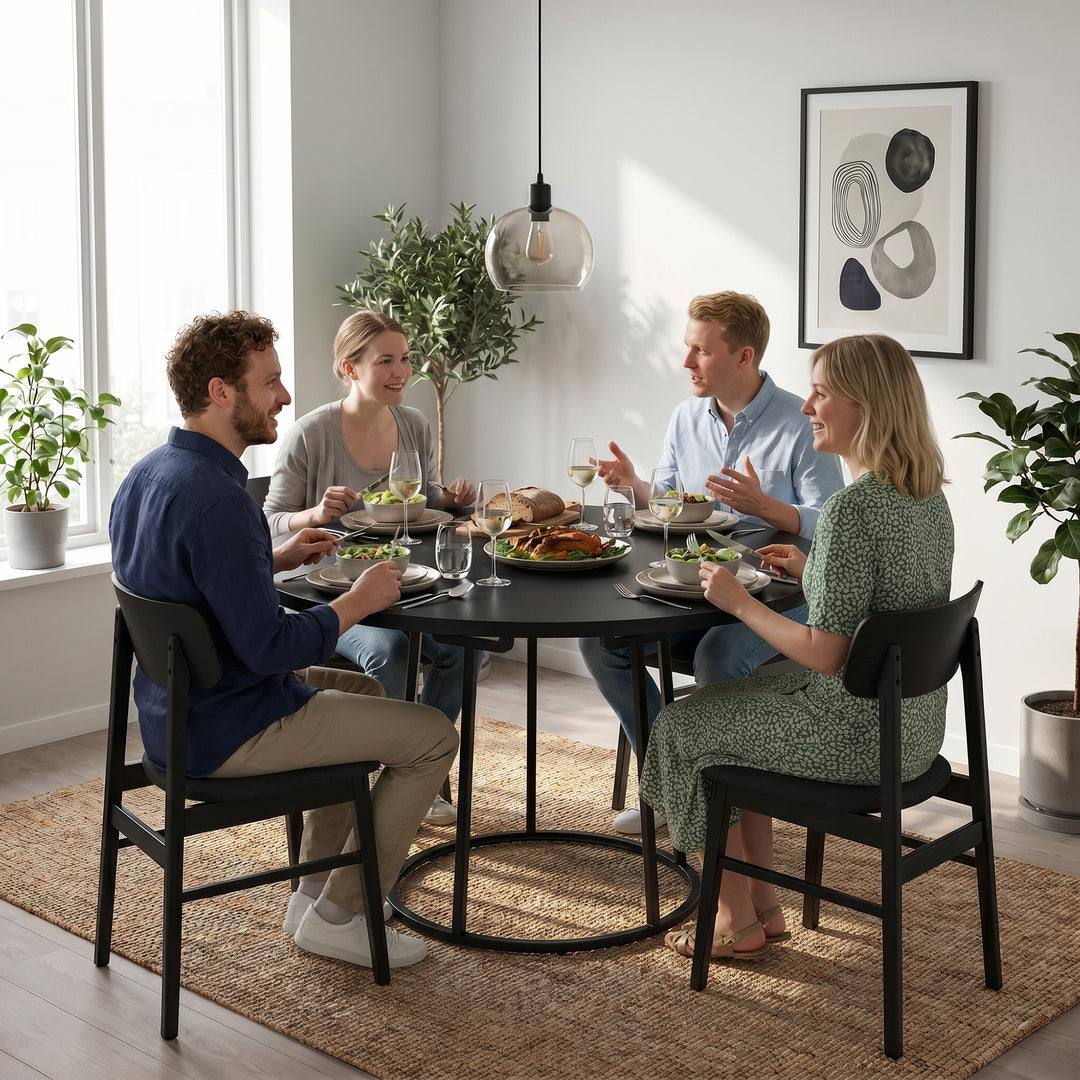 Dining Table Space Saving Kitchen Table Spliced Tabletop Conical Metal