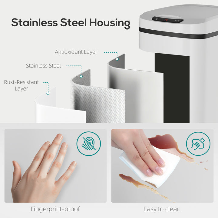 12L Sensor Bin, Automatic Touchless Motion Sensor Kitchen Bin with Fingerprint Resistant Stainless Steel