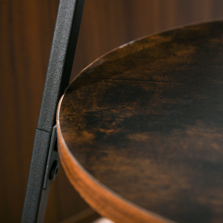 MCL Freestanding Metal Coat Rack Stand 9 Hooks Clothes Tree with 1 Shelf Hat Display Hall Tree Hanger Bag Umbrella Hanging Organiser Brown