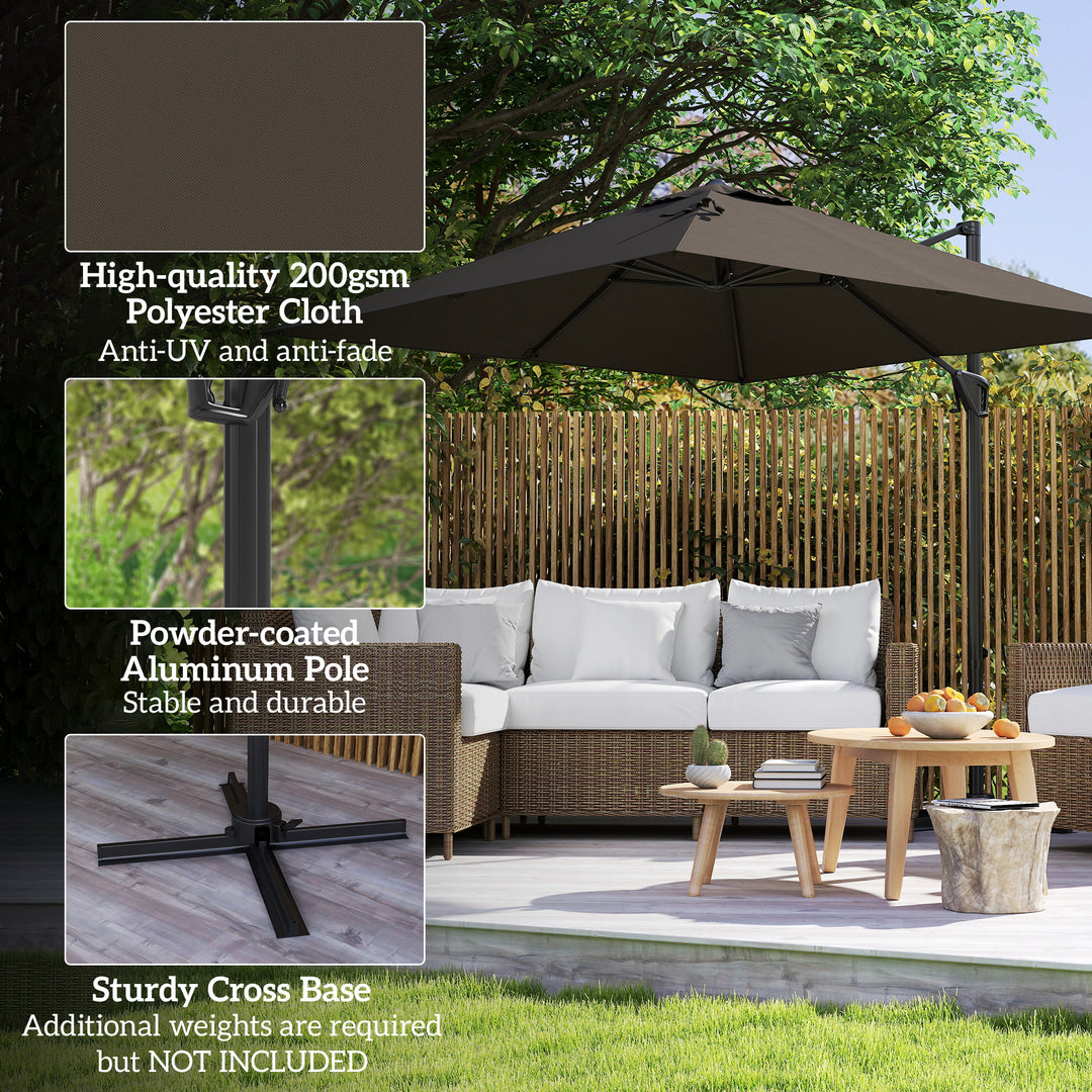 Patio Offset Parasol Umbrella - Tan