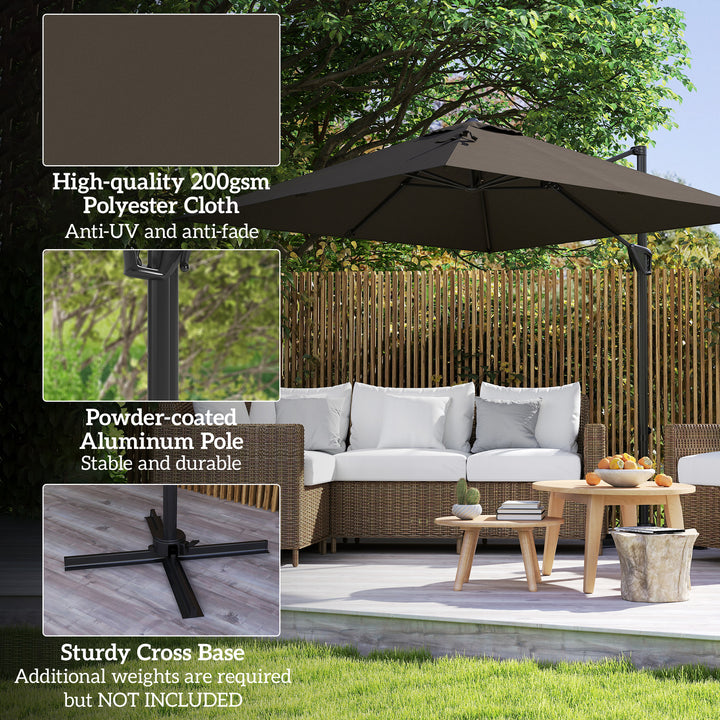 Patio Offset Parasol Umbrella - Tan