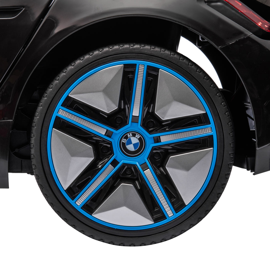 BMW i4 Licensed 12V Kids Electric Ride-On Car, with Remote Control, Portable Battery, Music, Horn, Headlights - Black