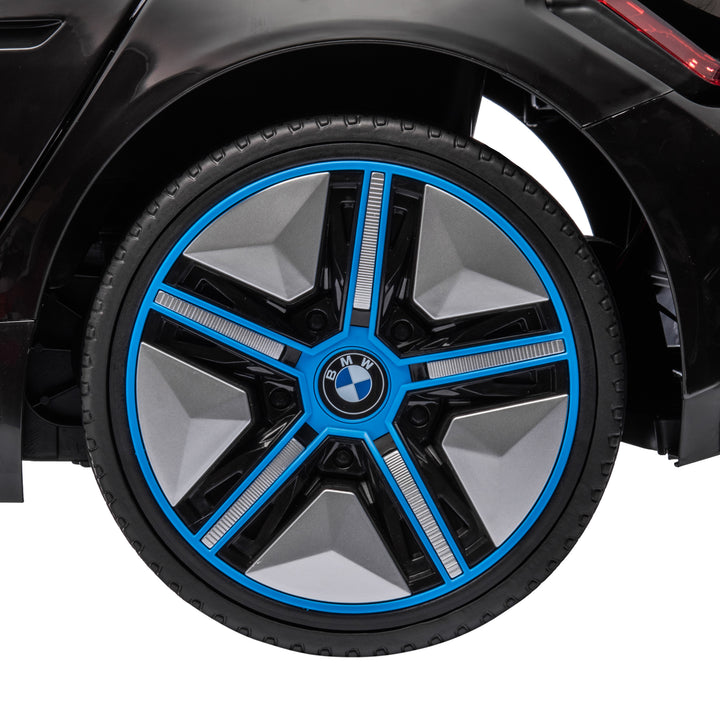 BMW i4 Licensed 12V Kids Electric Ride-On Car, with Remote Control, Portable Battery, Music, Horn, Headlights - Black