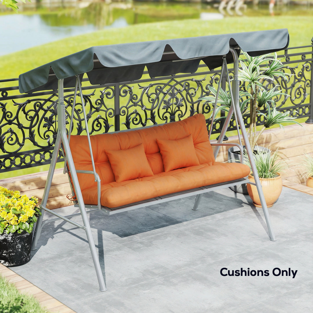 Outdoor Seat Cushions Back Cushion with 2 Pillows, Water Repellent Sea