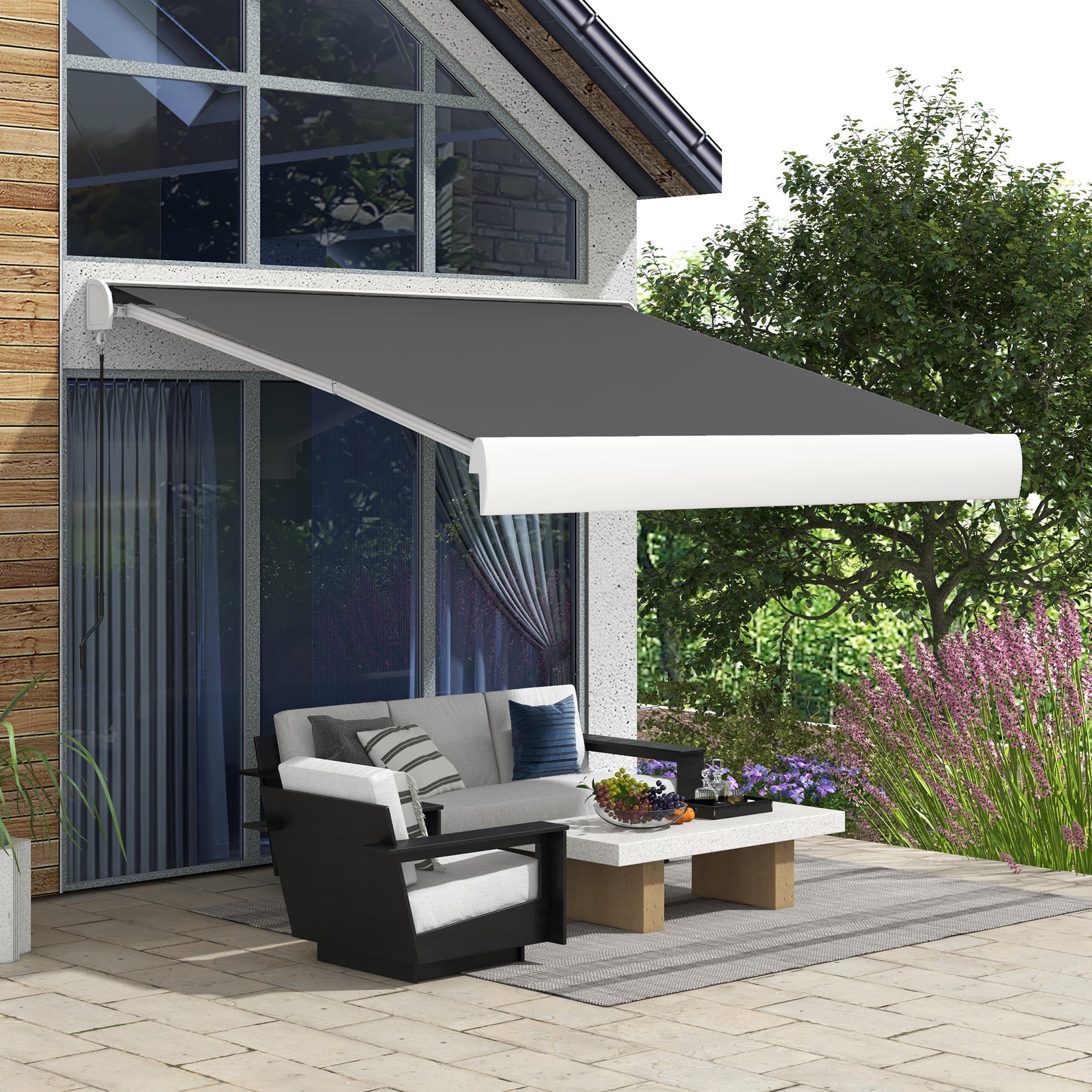 2.5 x 3m Electric Cassette Awning, with Remote - Grey