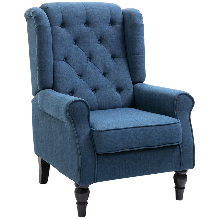 Wingback Accent Chair, Retro Upholstered Button Tufted Occasional Chair for Living Room and Bedroom