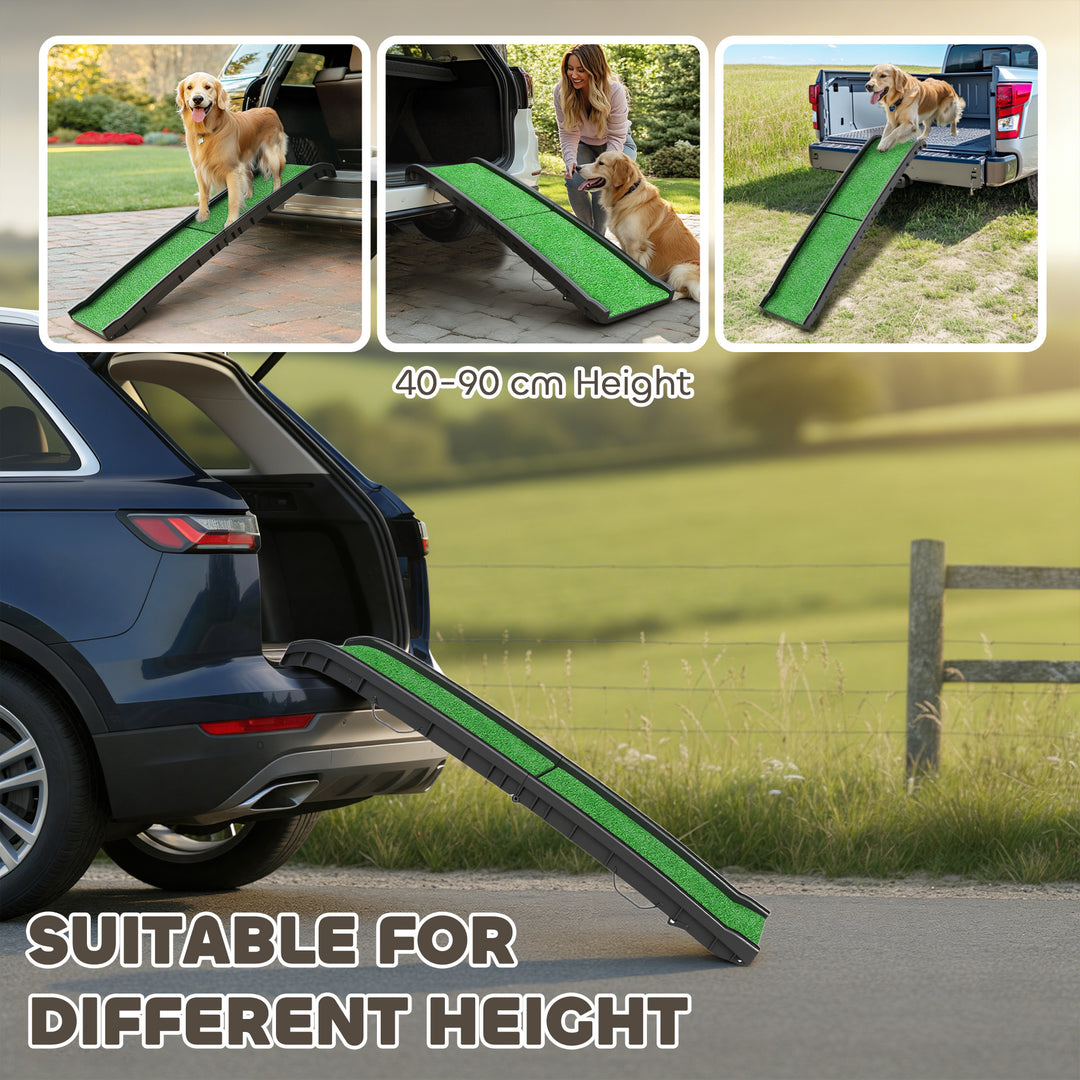Foldable Dog Ramp with Artificial Anti-slip Surface, Portable &amp; Lightweight, for Cars, Home, 155 x 38.5 x 15.5 cm