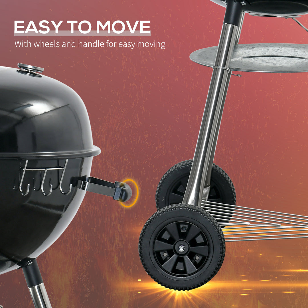 Portable Kettle Charcoal Grill - Black