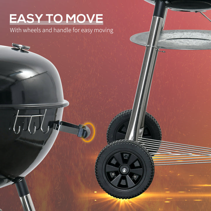 Portable Kettle Charcoal Grill - Black