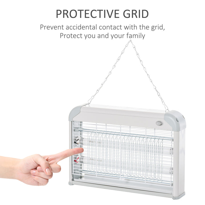 MCL Electric Fly Zapper, 20W Electric Fly Killer, Wall Hanging Bug Zapper Indoor & Outdoor Attracting Insect Mosquito Killer, Grey