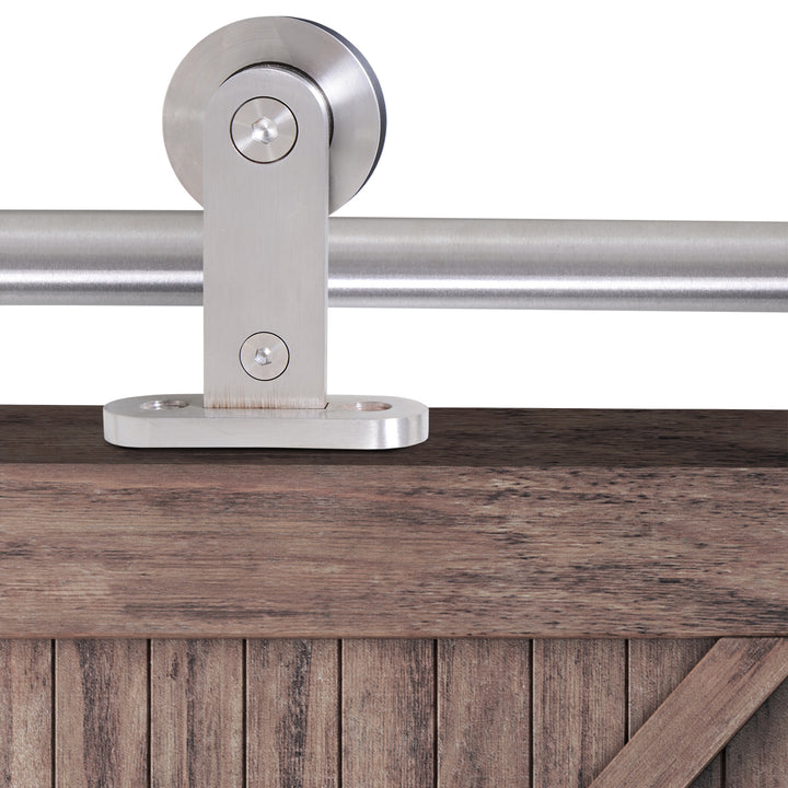 Wooden Sliding Door Kit Stainless Steel Smooth Operation Hardware Track Kit System Unit For Single Door 2000mm
